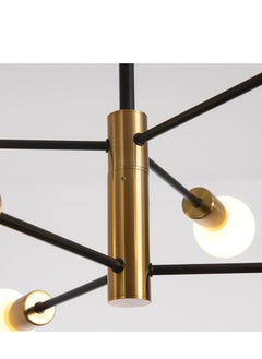 GEADI Modern Chandeliers for Dining Room Ceiling Light Fixture Black and Gold Chandelier 6 Light Sputnik Chandeliers Mid Century Pendant Light for Living Room Kitchen Island Bedroom Foyer  - Image 5