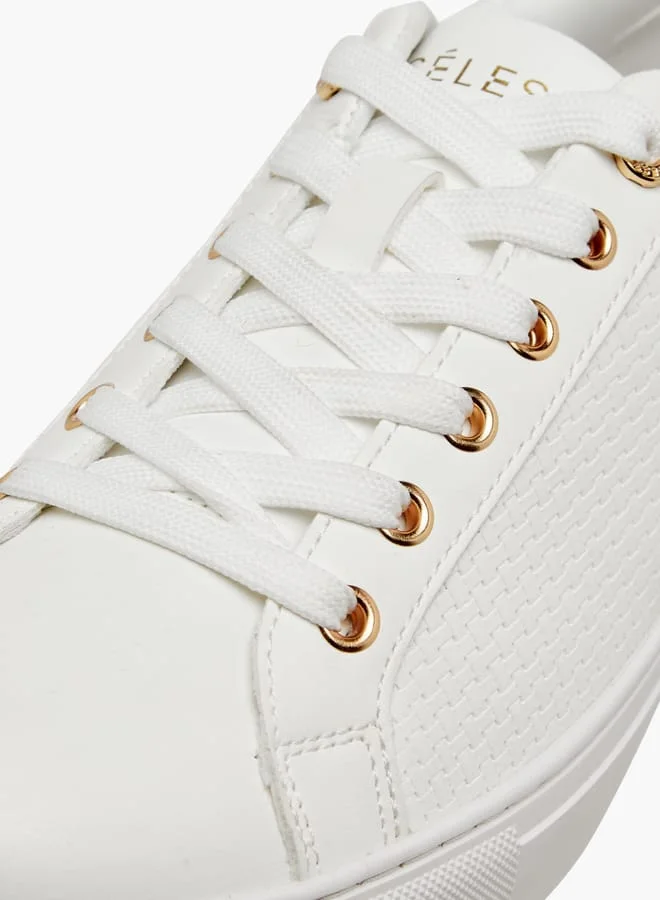 Celeste Women's Textured Sneakers with Lace-Up Closure