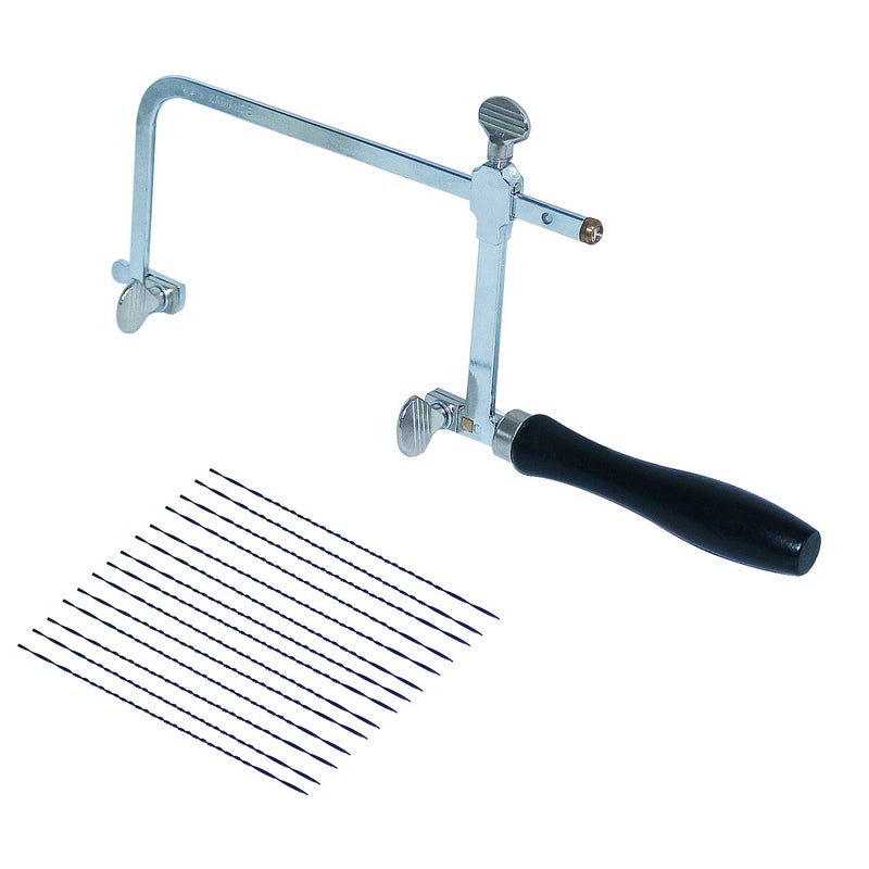 HEYMOUS Jewelers Saw Frame Set with Blades 12 Pieces Small Jewelry Saw Frame Kit Adjustable Cutting Tools