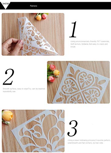 OBUY Reusable Stencil Laser Cut Painting Template Floor Wall Tile Fabric Furniture Stencils Mandala Painting Stencils Set of 6 (6x6 inch) - Image 2