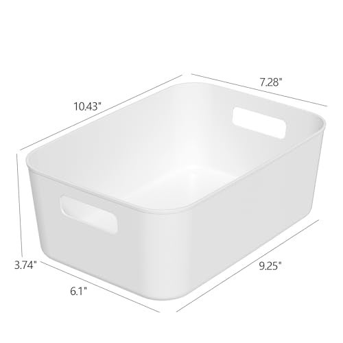 Kekow Pantry Organization Bin, 6-Pack Plastic Storage Bin, White - Image 2