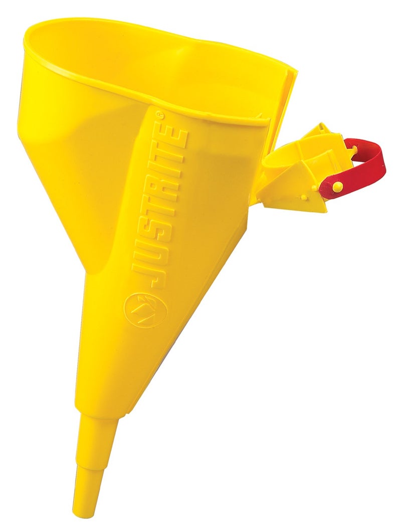 Justrite 11202Y Polyethylene Funnel for Use with The Type I Metal Safety Can. Easy-to-Fill, Easy-to-Pour, .5 x 11.25 inch (25 x 356mm) Size, Yellow - Image 1