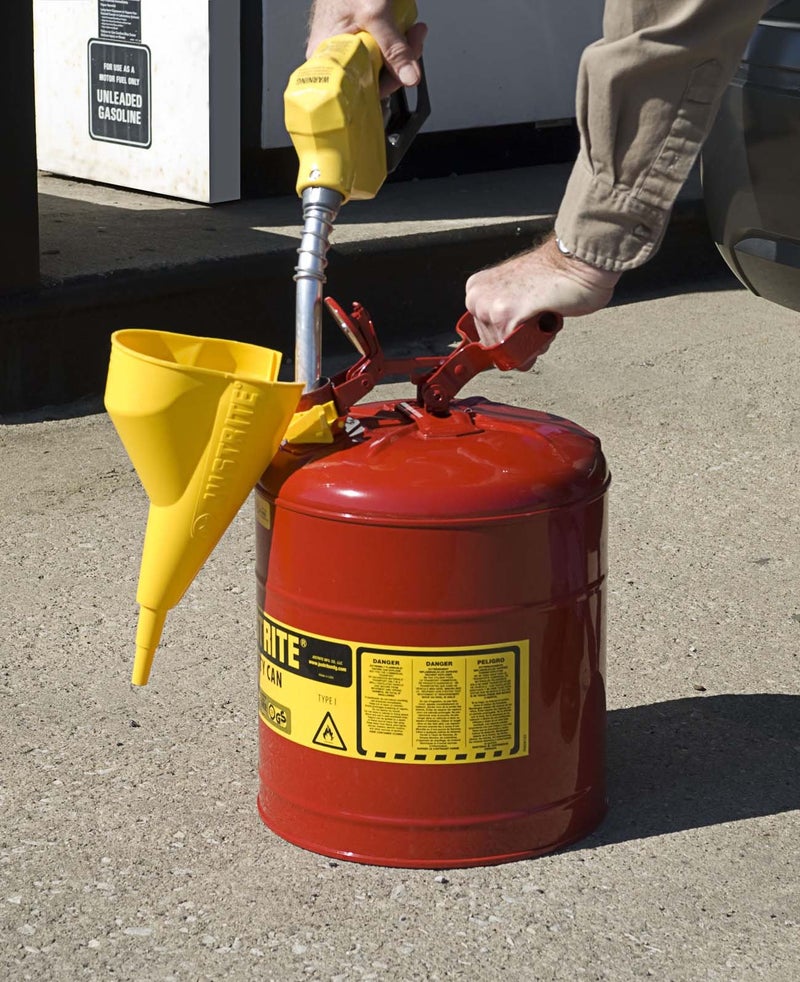 Justrite 11202Y Polyethylene Funnel for Use with The Type I Metal Safety Can. Easy-to-Fill, Easy-to-Pour, .5 x 11.25 inch (25 x 356mm) Size, Yellow - Image 3