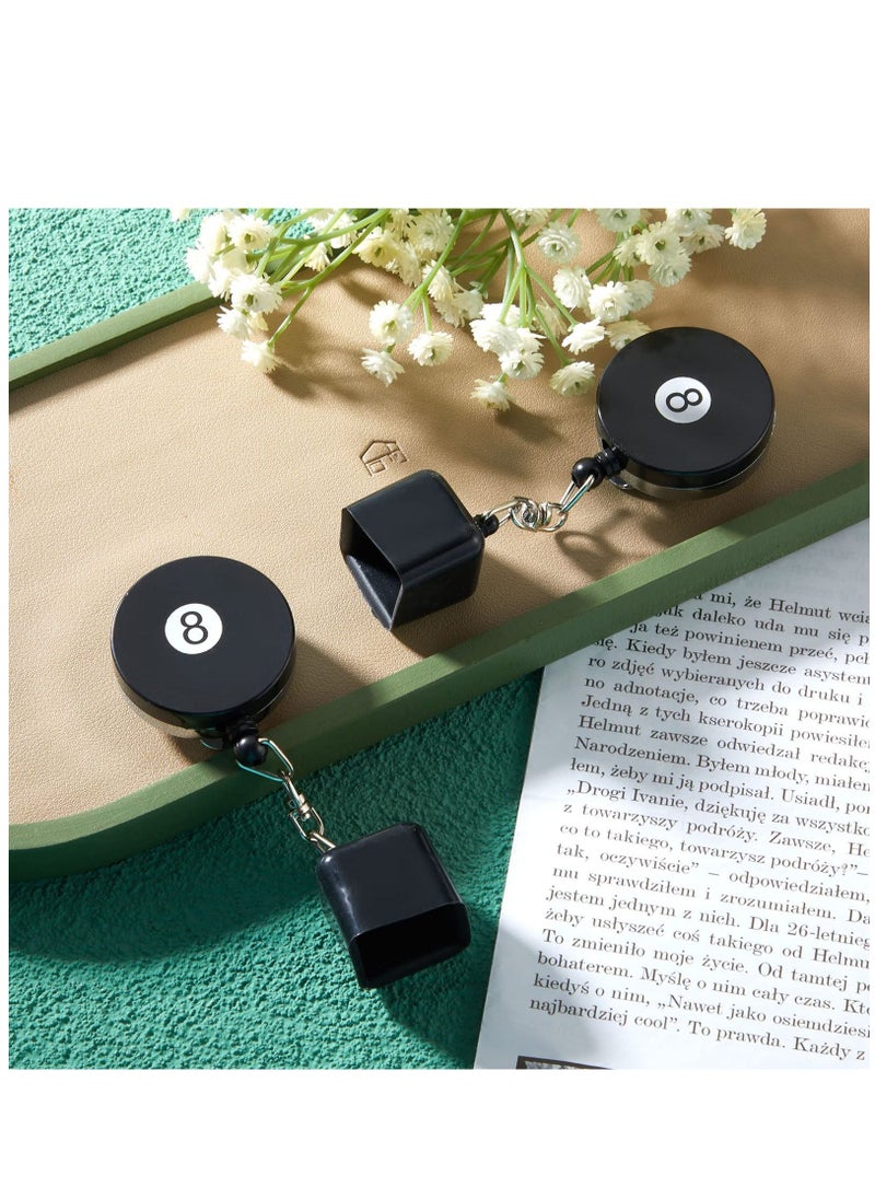 SYOSI Billiards Snooker Pool Cue Chalk Holder 2 Pieces Retractable Snooker Practical Tool with Belt Clip for Billiards Chalk Tip Holder  - Image 4