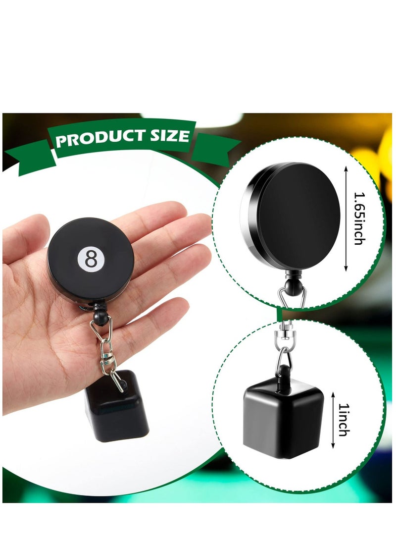 SYOSI Billiards Snooker Pool Cue Chalk Holder 2 Pieces Retractable Snooker Practical Tool with Belt Clip for Billiards Chalk Tip Holder  - Image 2