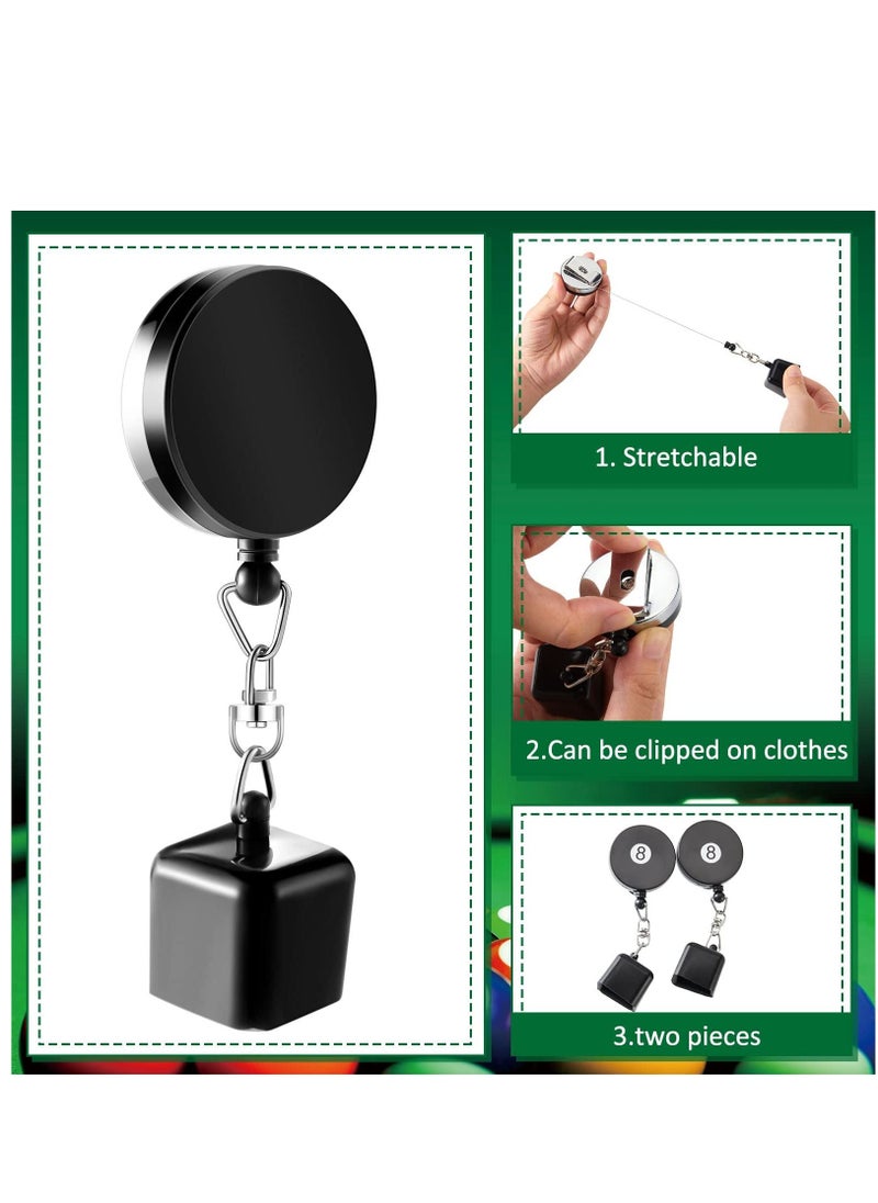 SYOSI Billiards Snooker Pool Cue Chalk Holder 2 Pieces Retractable Snooker Practical Tool with Belt Clip for Billiards Chalk Tip Holder  - Image 3