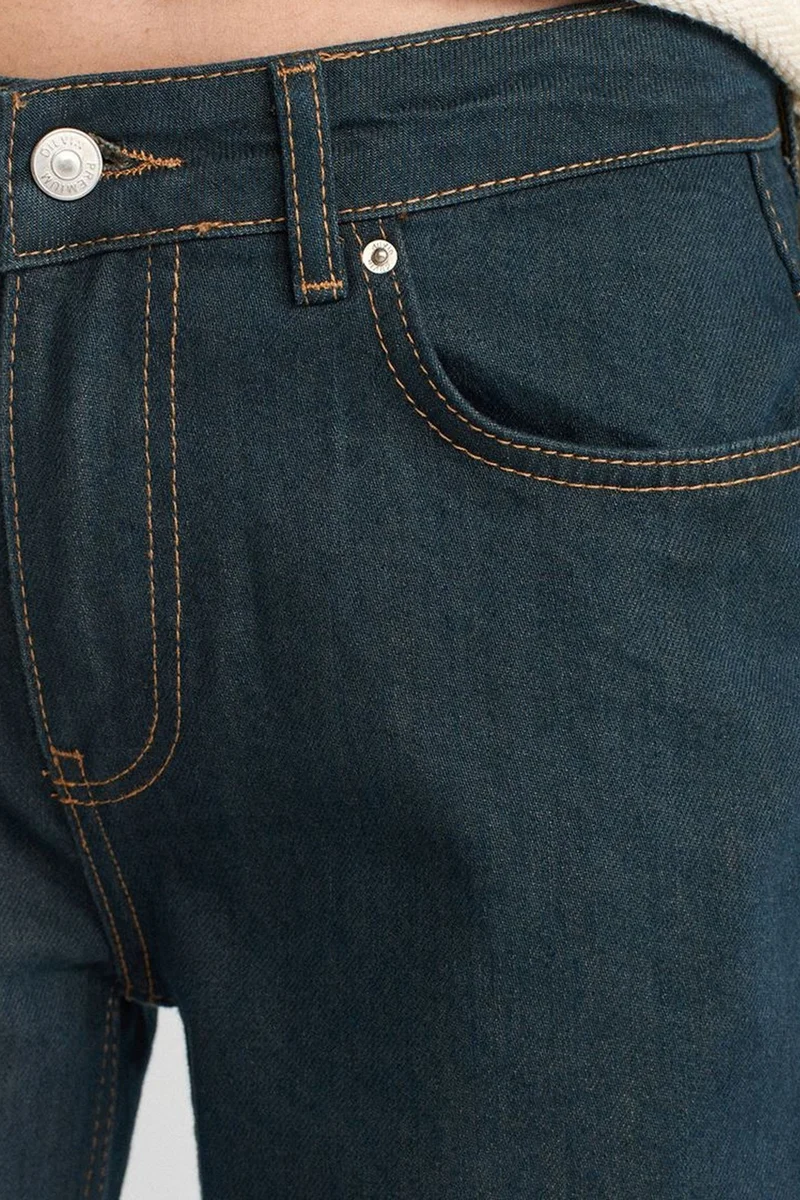 Dilvin Dark Blue Denim DILVIN Mid Waist Wide Leg Cotton Denim Jeans for Women | Best Price UAE