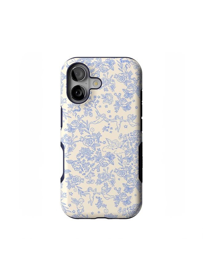 Casely iPhone 17 Case | Cupid's Canvas | Periwinkle Floral | Bold Protective Design | Compatible with MagSafe - Image 1