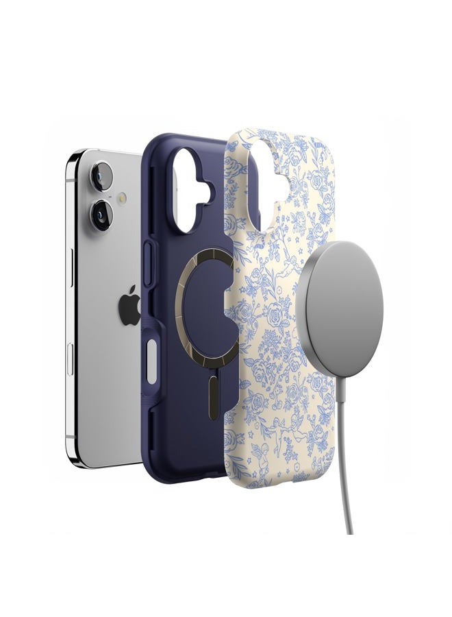 Casely iPhone 17 Case | Cupid's Canvas | Periwinkle Floral | Bold Protective Design | Compatible with MagSafe - Image 4