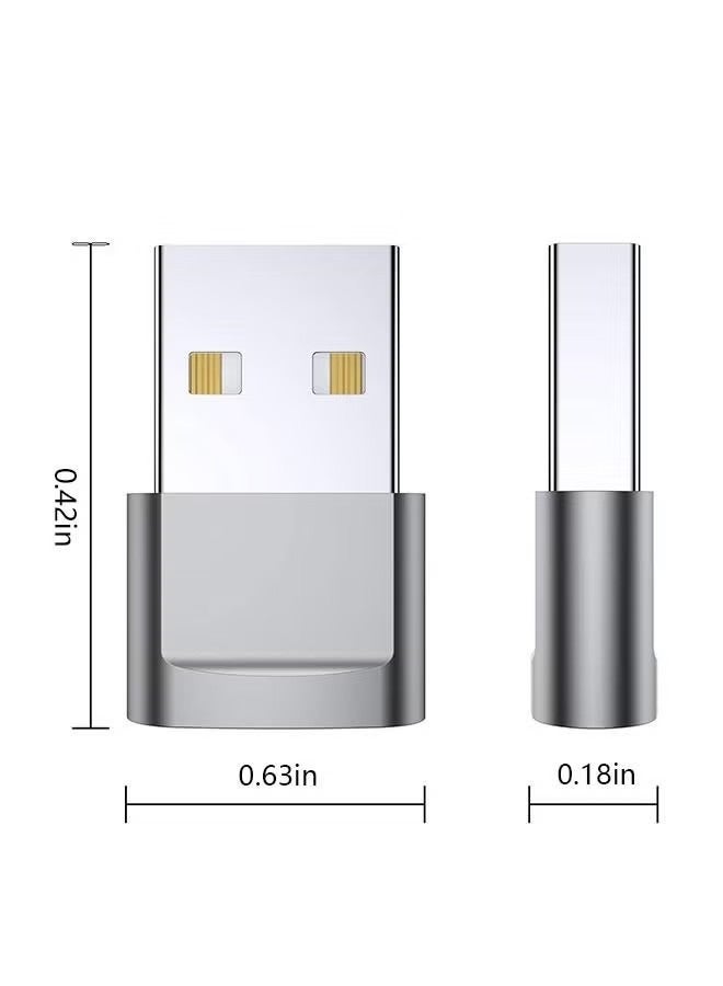 2Pcs USB C Female to USB Male Frosted Texture Adapter, Type C to USB A General Purpose Charger Converter, Support Data Sync(Grey) - Image 2