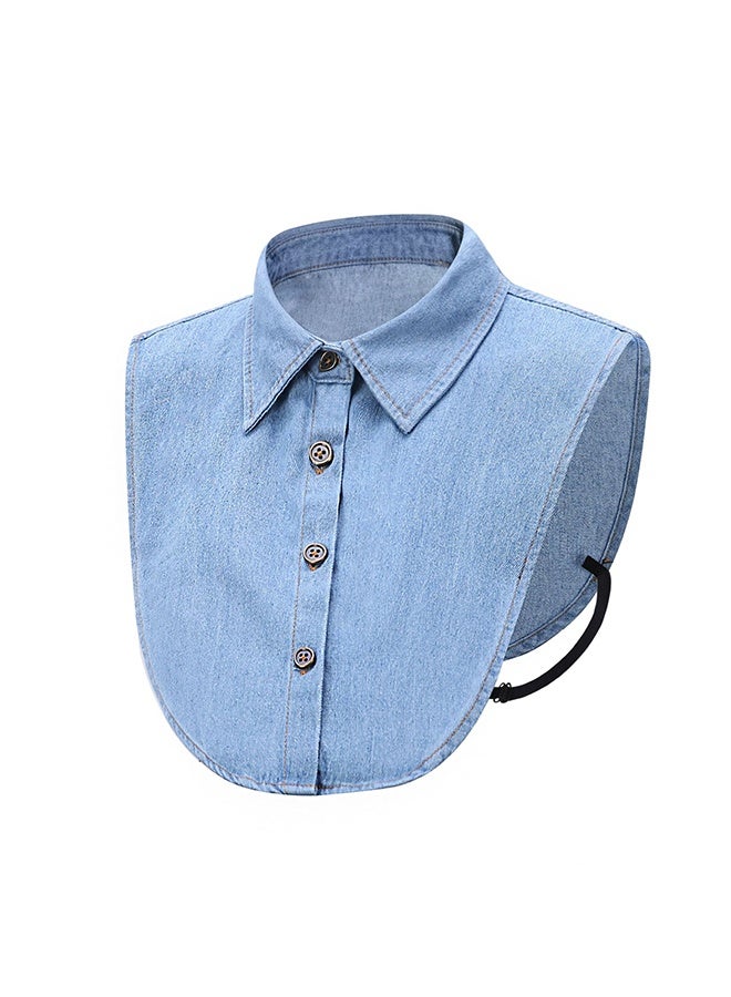 تصميم متعدد الاستخدامات لملابس رسمية من الدنيم بياقة زائفة - Image 1