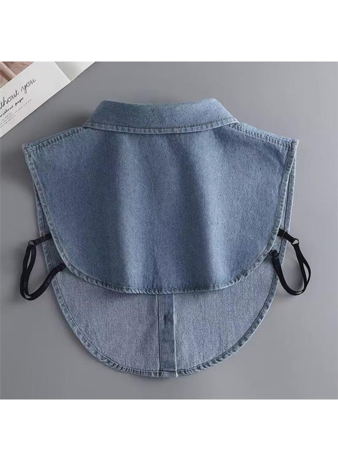 تصميم متعدد الاستخدامات لملابس رسمية من الدنيم بياقة زائفة - Image 4