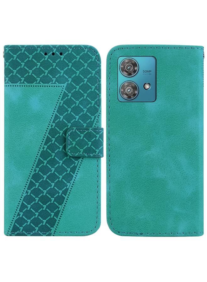 S-TOP Case For Motorola Edge 40 Neo Seven-shaped Embossed Leather Phone Case - Image 1