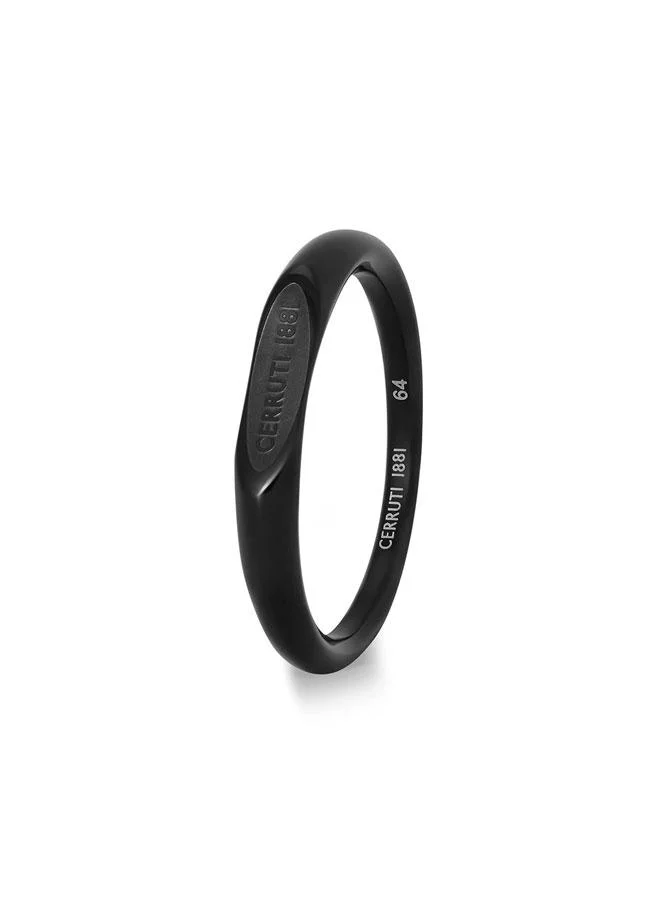 CERRUTI 1881 Luigi Black Stainless Steel Ring for Men 64mm