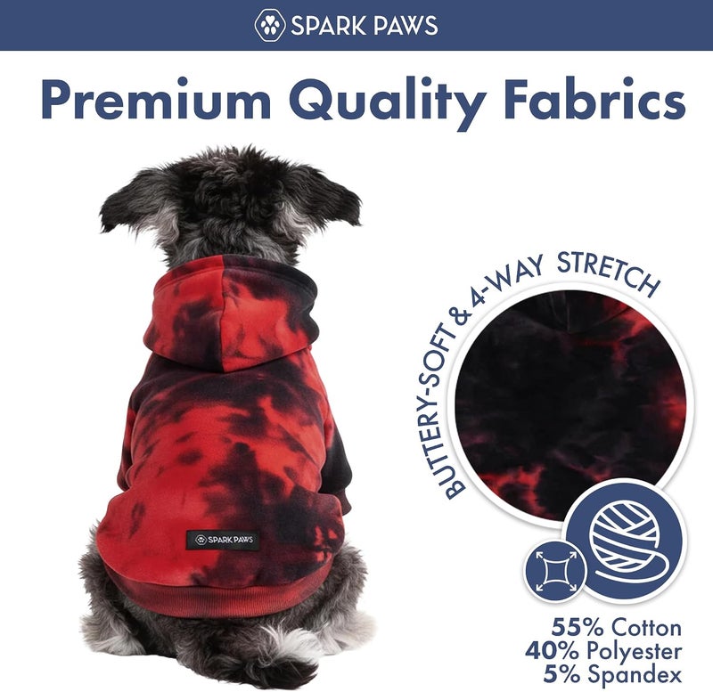 Spark Paws Dog Hoodie – Premium Dog Sweater for Small, Medium, and Large Dogs | Warm Outfits for French Bulldogs, Pitbull, Puppy, Winter Jacket Alternative - Red & Black - M - Image 3