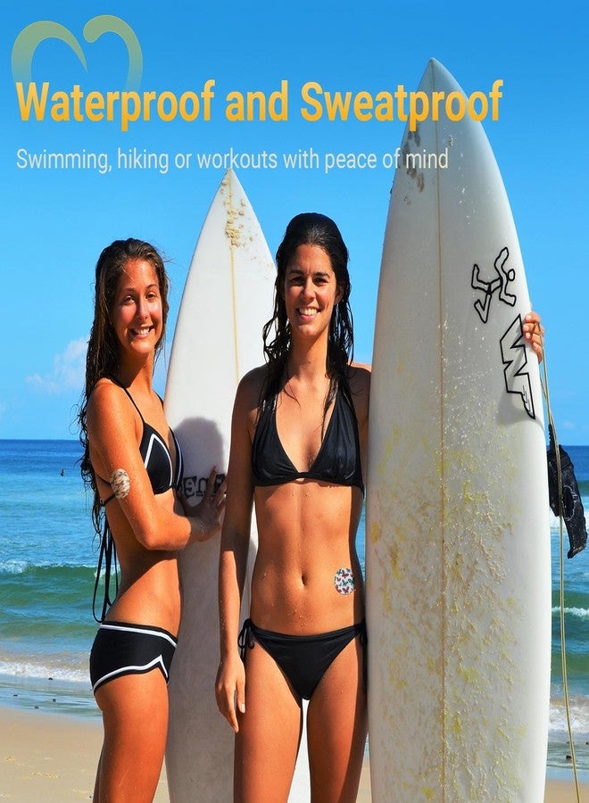 Amolyfe لصقات أموليف ديكسكوم جي 7 اللاصقة على شكل زهور، عبوة من 20 لصقة ديكسكوم ستيلو، مقاومة للماء والصدمات مع غطاءين صلبين وعلبة معدنية، قابلة للتهوية، لاصقة طبية، حماية لمدة 10 أيام لجهاز مراقبة الجلوكوز المستمر (على شكل زهور). - Image 5