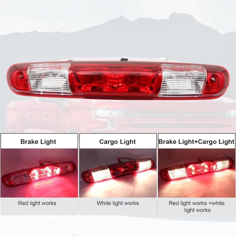 FZJDSD 3rd Third Brake Light High Mount Stop Light and Cargo Lamp Compatible with Chevy Silverado GMC Sierra 1500HD 2500HD 3500HD 2007 2008 2009 2010 2011 2012 2013 25890530 25816217 25834790 - Image 3