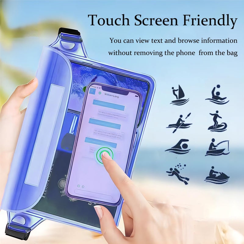 CADONO 2-Pack Waterproof Pouch with Adjustable Waist Strap | Screen Touch Sensitive Dry Bag, Keep Your Phone and Valuables Dry, Perfect for Swimming Kayaking Boating Fishing Beach Diving (Gray+Black) - Image 5