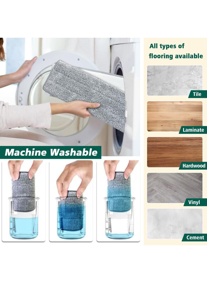 Mop and Bucket with Wringer Set, Hands Free Flat Floor Mop and Bucket, 6 Washable Microfiber Pads Included, Wet and Dry Use, Home Floor Cleaning System for All Floor Types - Image 5