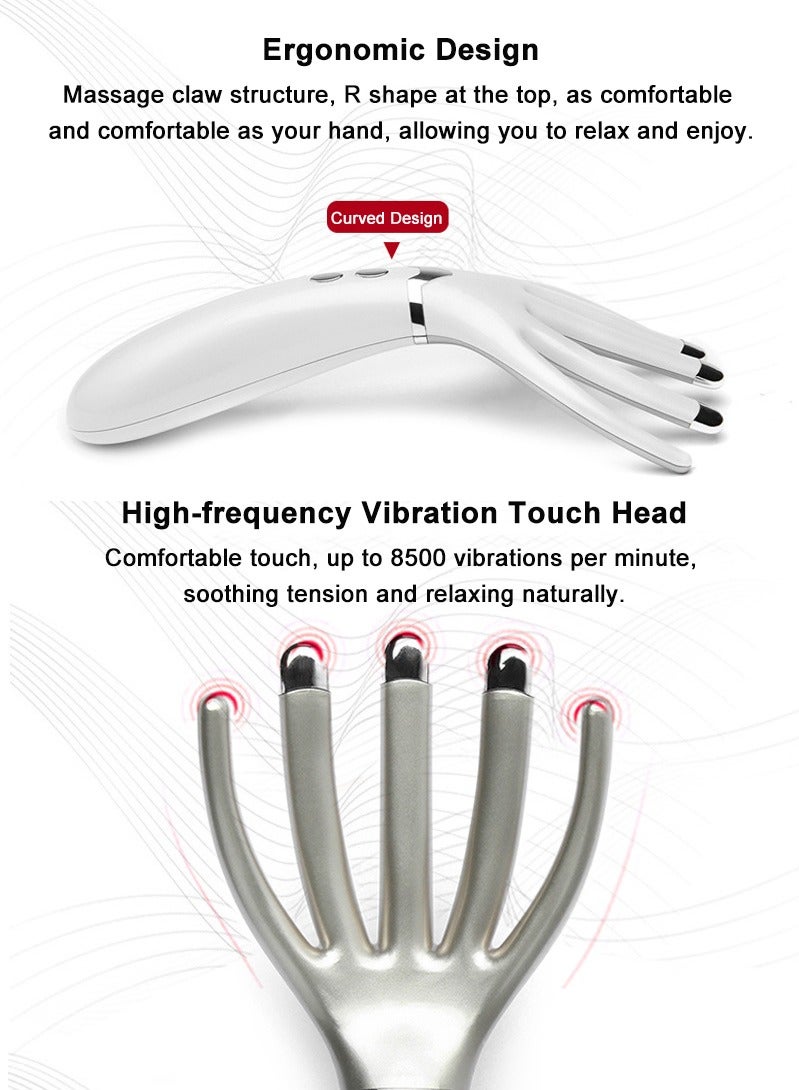 Vermaney Multi-function Electric Head and Body Massager with 4 Massage Modes and Heating Function, Rechargeable Scalp Massager, Cordless Portable Head Scratcher Massager for Stress Relax - Image 4