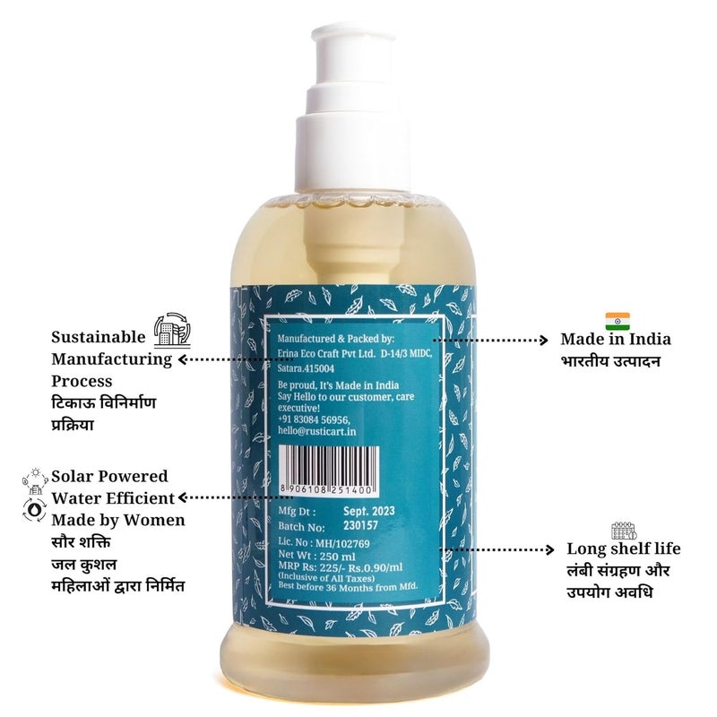 Rustic Art Organic Aloe Vera Rosemary Hand Wash Natural Vegan NonDrying Hydrating 250 ml Pack Of 2 - Image 5