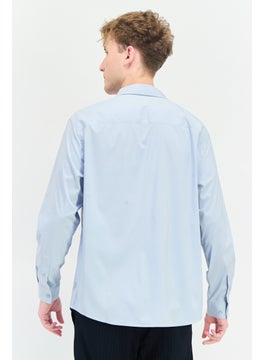 SELECTED Men Regular Fit Solid Long Sleeves Casual Shirt, Ash Blue  - Image 2