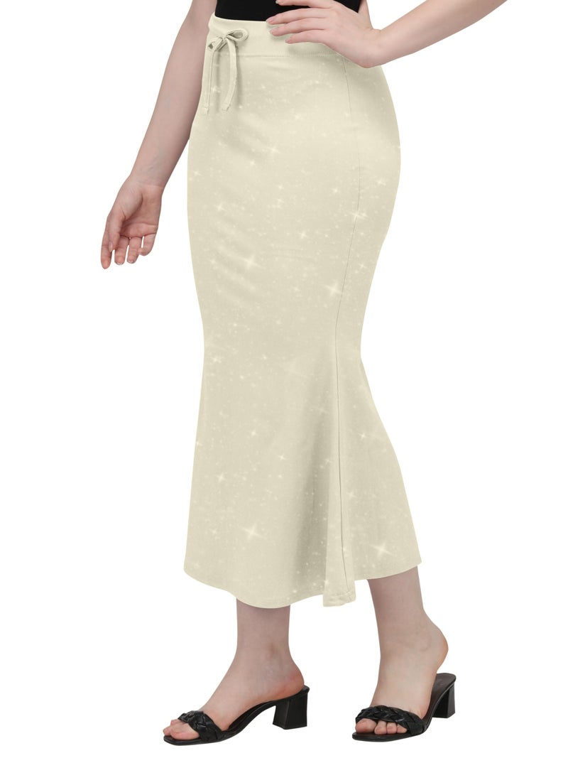VALLEY Shimmer Stretchable Saree Shapewear Petticoat for Women, Cotton Blended,Petticoat,Skirts for Women,Shape Wear Dress for Saree (Light Yellow, L) - Image 3
