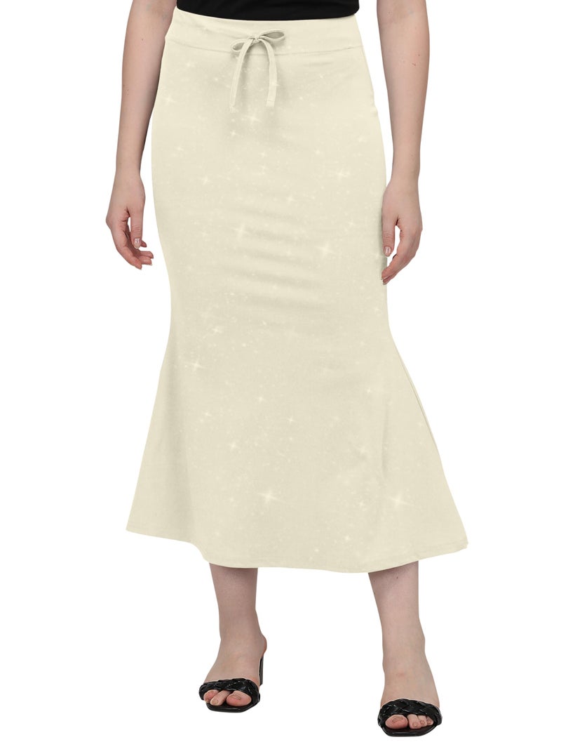 VALLEY Shimmer Stretchable Saree Shapewear Petticoat for Women, Cotton Blended,Petticoat,Skirts for Women,Shape Wear Dress for Saree (Light Yellow, L) - Image 2