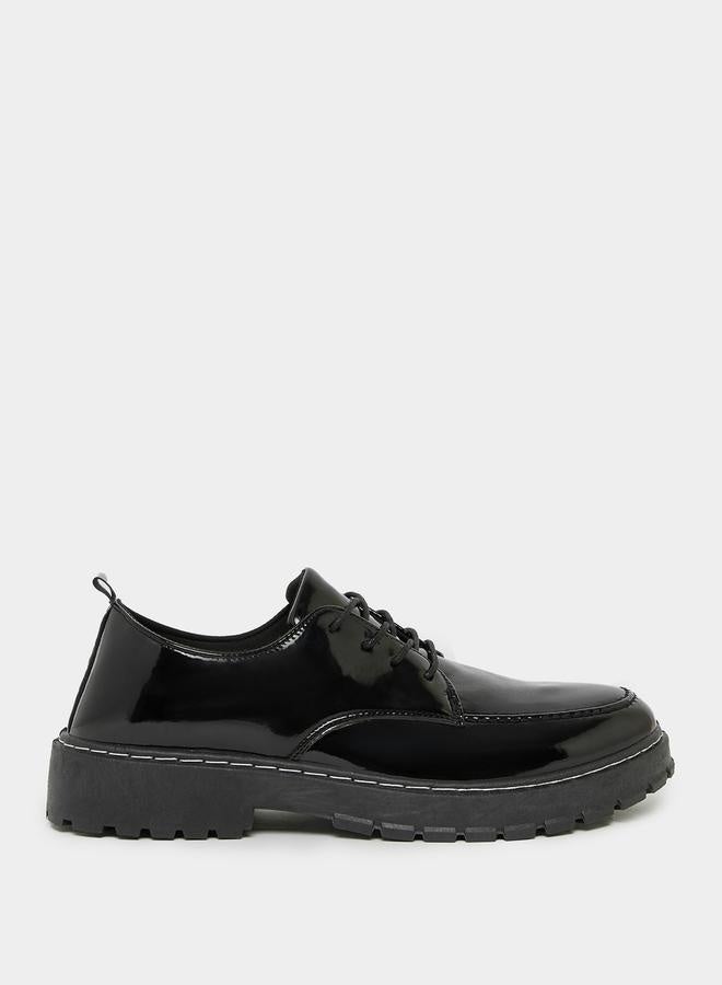 Styli Faux Leather Look Lace Up Shoes  - Image 1