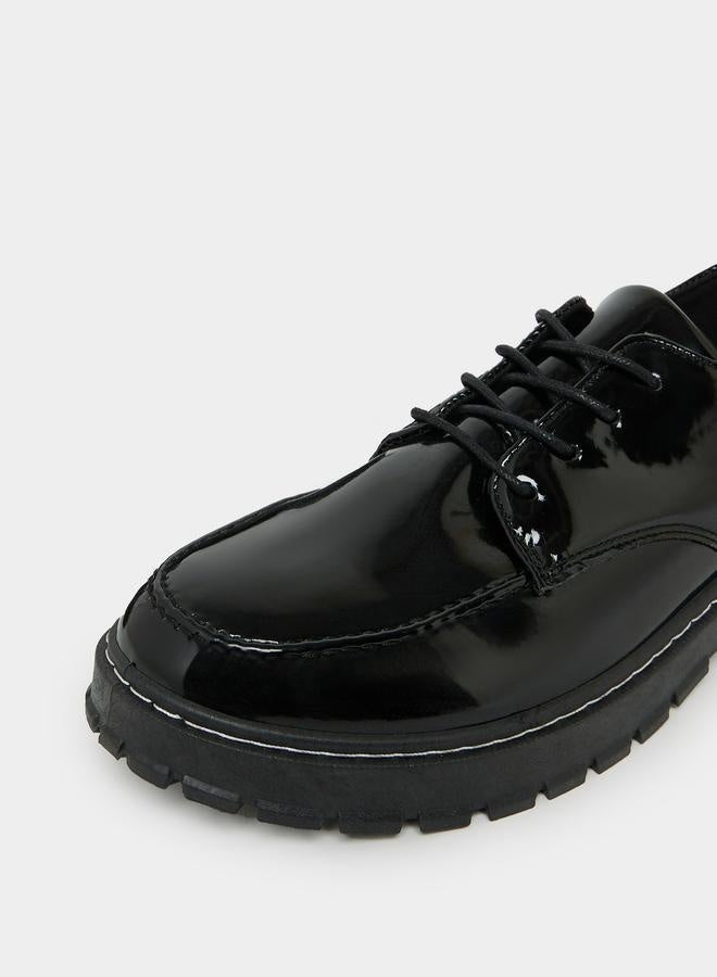 Styli Faux Leather Look Lace Up Shoes  - Image 3