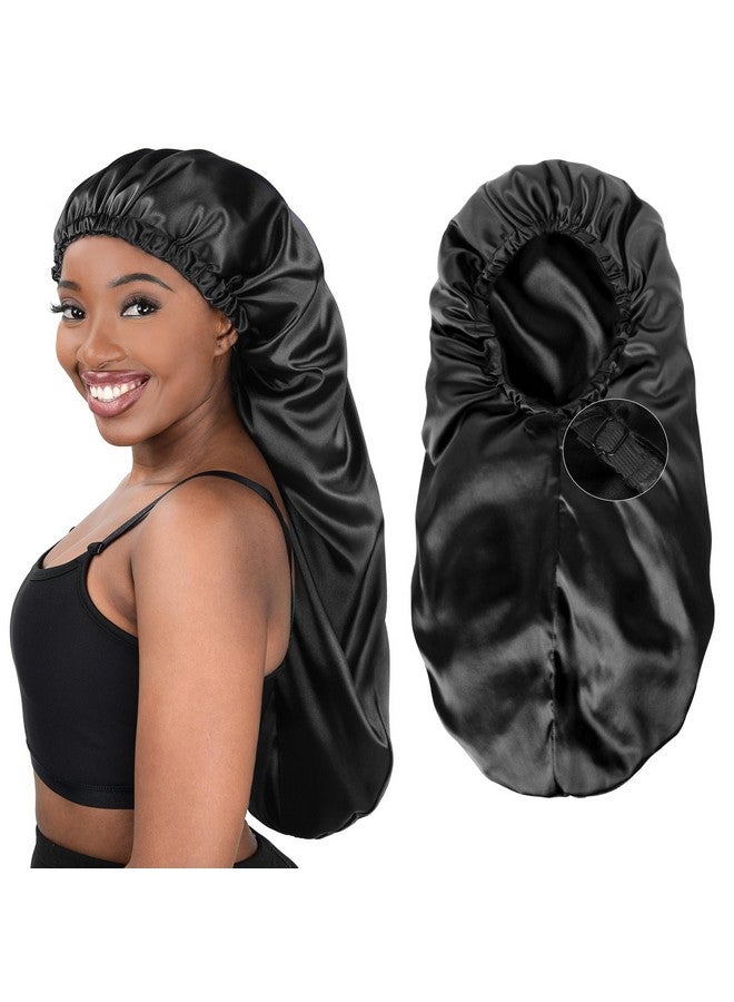 يانيبست بونيه طويل جديلة بونيه للنوم الساتان بونيه الحرير بونيه الشعر جديلة بونيه للنوم بونيه للنساء السود - Image 1