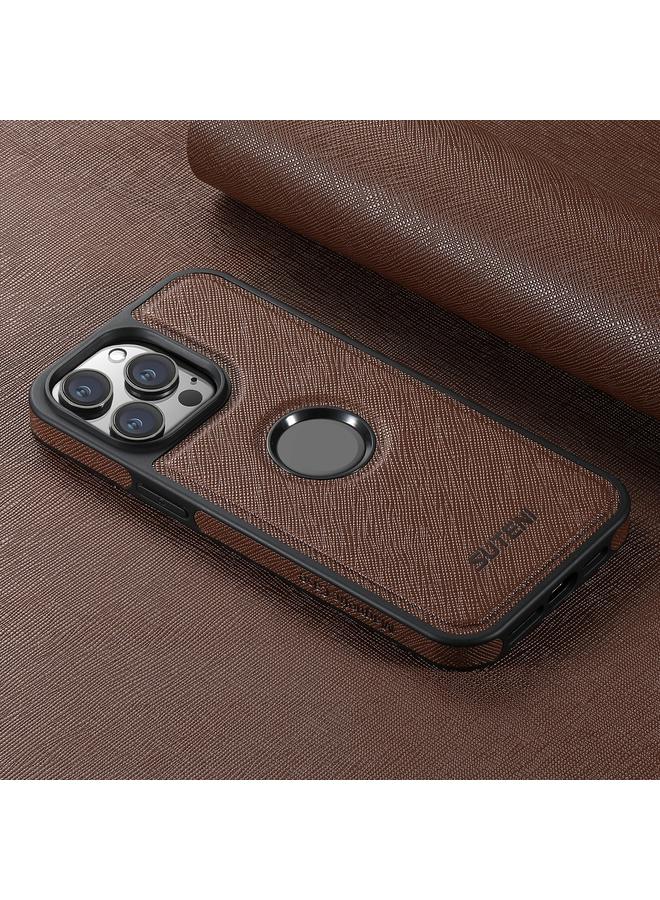 Suteni Case For iPhone 13 G1 Cross Texture MagSafe Phone Case - Image 3