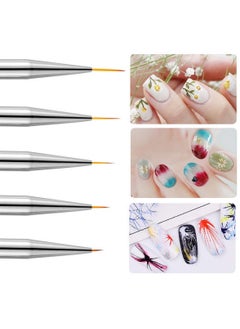 SYOSI Nail Design Brushes 5 Pcs, Nail Brushes Nail Liner Brush Set Nail Art Brushes Nail Painting Brush Dotting Pen Nail Art Nail Art Design Brushes Dual-ended Painting Nail Design Brush Pen  - Image 2