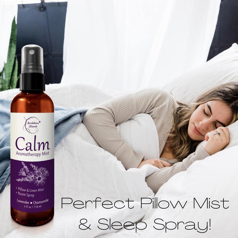 brookethorne naturals Calm Aromatherapy Mist with Lavender & Chamomile Essential Oil. Natural Sleep & Pillow Spray, Room & Linen Mist. Lavender Spray Air Freshener for Relaxation & Sleep - Brookethorne Naturals  - Image 2