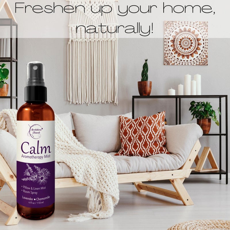 brookethorne naturals Calm Aromatherapy Mist with Lavender & Chamomile Essential Oil. Natural Sleep & Pillow Spray, Room & Linen Mist. Lavender Spray Air Freshener for Relaxation & Sleep - Brookethorne Naturals  - Image 4