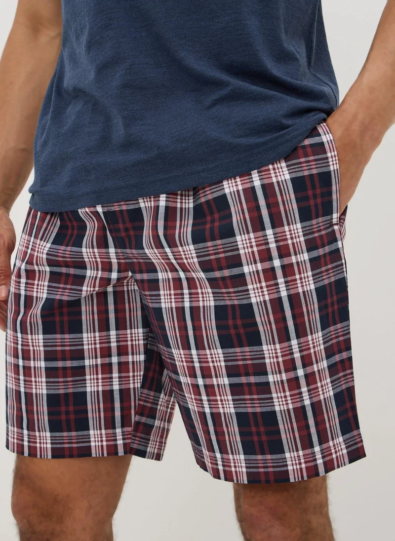 ماتلان Red Check Woven Short Pyjama Set