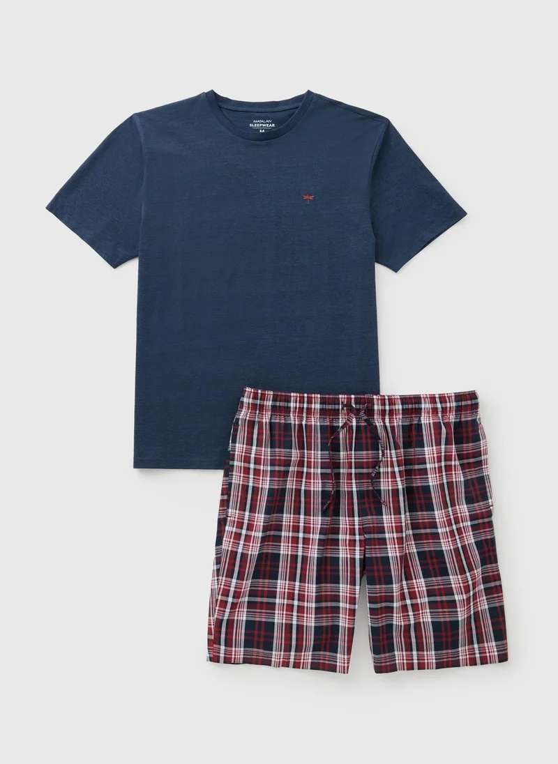 Matalan Red Red Check Woven Short Pyjama Set for Men | Best Price UAE