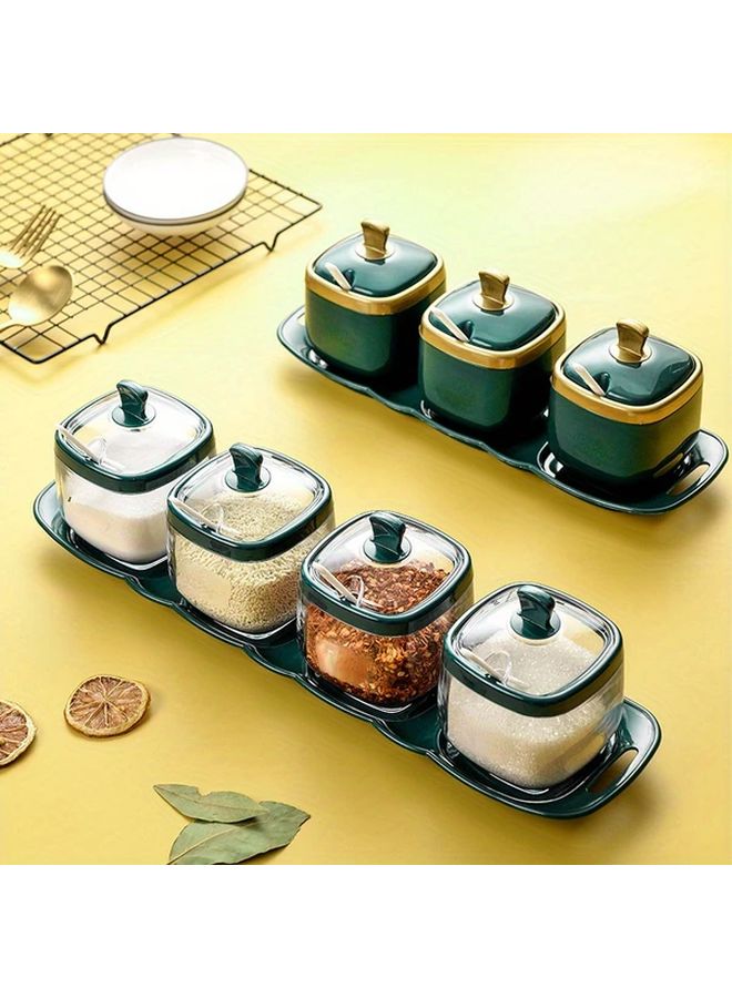 Transparent Kitchen Seasoning Box Set 1 Grid Salt Shaker MSG Dispenser - Image 2
