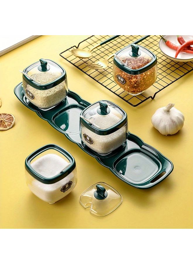 Transparent Kitchen Seasoning Box Set 1 Grid Salt Shaker MSG Dispenser - Image 4