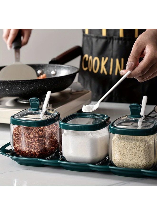 Transparent Kitchen Seasoning Box Set 1 Grid Salt Shaker MSG Dispenser - Image 5