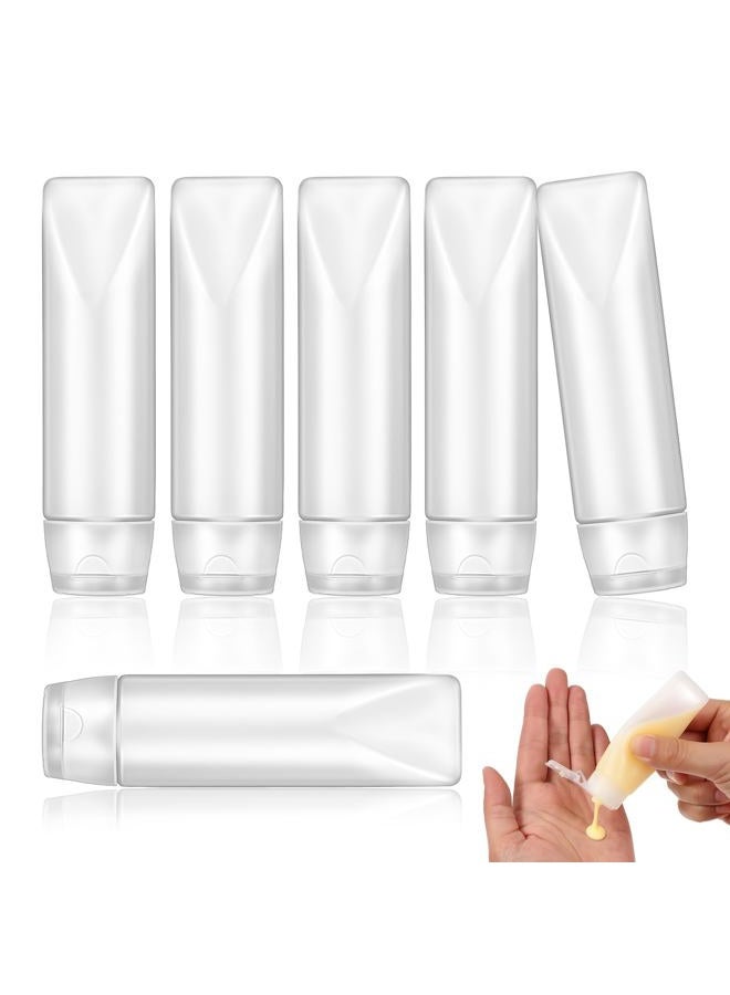 Styquenzer 6 قطع زجاجات سفر فارغة سعة 1 أونصة أنابيب معجون أسنان قابلة لإعادة التعبئة مضادة للتسرب زجاجات ضغط فارغة حاوية معجون أسنان للسفر لمنتجات العناية الشخصية خالية من BPA زجاجة ضغط قابلة لإعادة التعبئة زجاجات بحجم السفر - Image 1