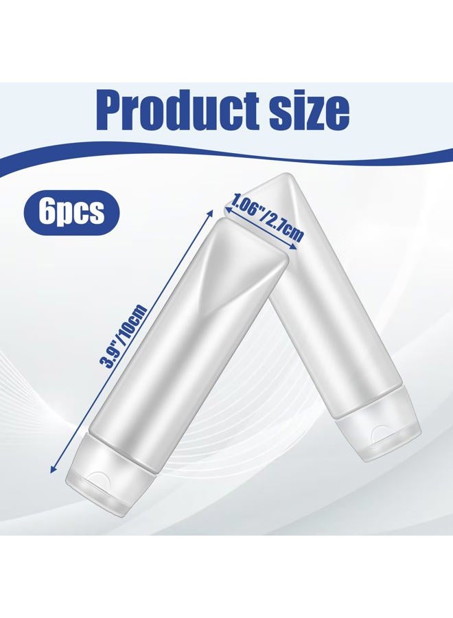 Styquenzer 6 قطع زجاجات سفر فارغة سعة 1 أونصة أنابيب معجون أسنان قابلة لإعادة التعبئة مضادة للتسرب زجاجات ضغط فارغة حاوية معجون أسنان للسفر لمنتجات العناية الشخصية خالية من BPA زجاجة ضغط قابلة لإعادة التعبئة زجاجات بحجم السفر - Image 2