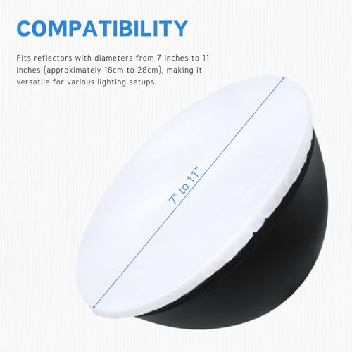 Fotoconic 7" to 11" Soft White Diffuser Sock for Standard Reflector / 27cm Sparkler Reflectors - Image 2