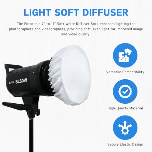 Fotoconic 7" to 11" Soft White Diffuser Sock for Standard Reflector / 27cm Sparkler Reflectors - Image 4