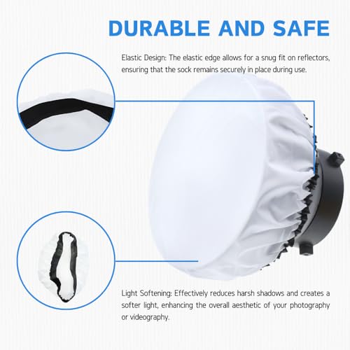 Fotoconic 7" to 11" Soft White Diffuser Sock for Standard Reflector / 27cm Sparkler Reflectors - Image 3