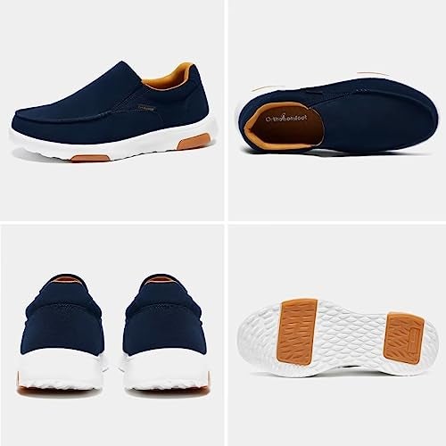 OrthoComfoot Men's Orthopedic Slip On Loafers Walking Shoes: Supportive Slip-Ons for Heel and Foot Pain Relief, Durable Rubber Sole Dress Loafers for Foot Pain Relieve Denim Size 11 - Image 4