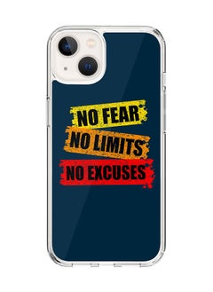Classic Clear Case for Apple iPhone 14 Hybrid Soft Case Flexible Edges Anti Drop TPU PC Gel Thin Transparent Cover [ Designed for Apple iPhone 14 ] - No Fear Limits Excuses Full Print
