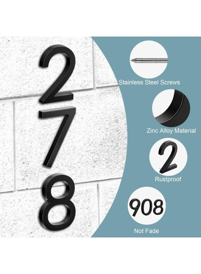 VITION Floating House Number 5 Inch, Metal Anti-Rust Outdoor Home Address Plate with Nail Kits for Door Garden Mailbox Decor Signage (Number 7, Black)  - Image 3