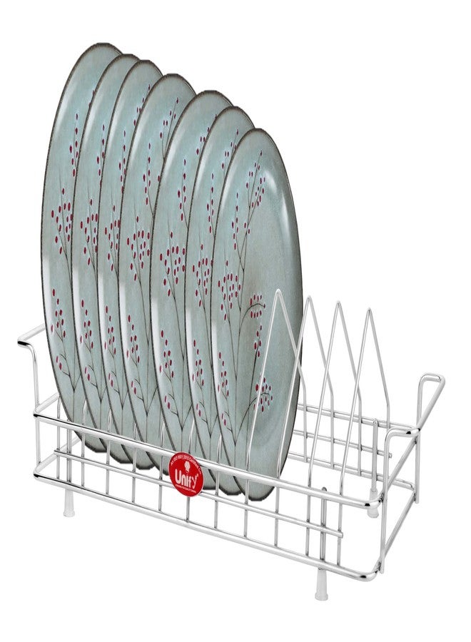 Unify Stainless Steel Plate Rack, Kitchen Rack, Utensil Rack for Kitchen, Plate Stand for Kitchen Cabinet, Chrome, Silver (10 Sections) - Image 2