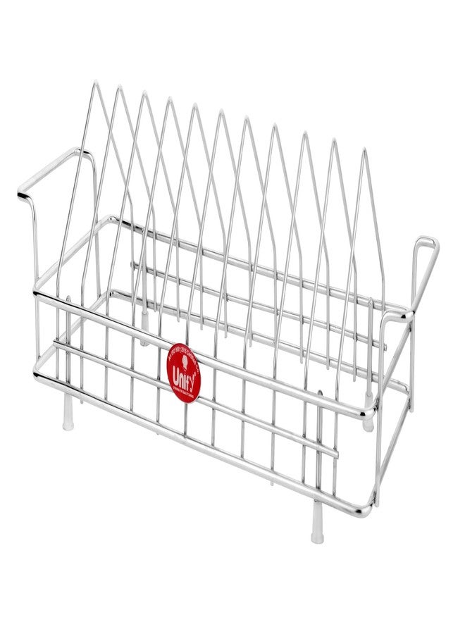Unify Stainless Steel Plate Rack, Kitchen Rack, Utensil Rack for Kitchen, Plate Stand for Kitchen Cabinet, Chrome, Silver (10 Sections) - Image 1
